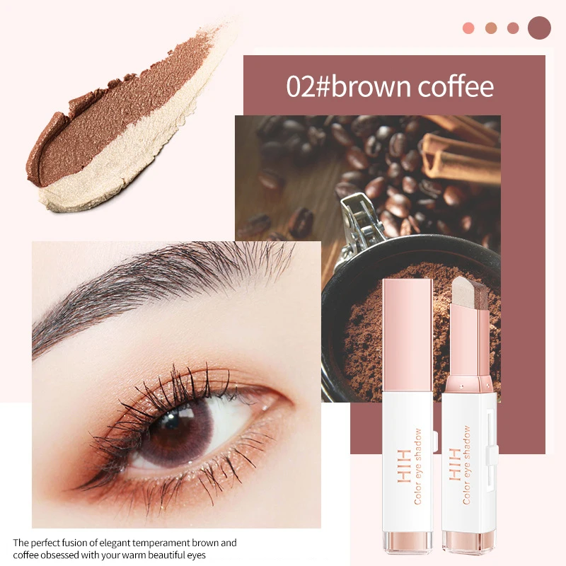 

2 In 1 Eyeshadow Pencil Gradient Velvet Shadow Stick Waterproof Long-Lasting Not Blooming Shiny Pearlescent Eye Shadow Make Up