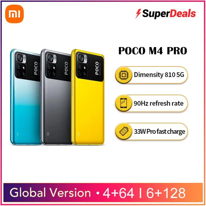 

Global Version POCO M4 Pro 4G Smartphone 128GB/256GB ROM MTK Helio G96 Octa Core 6.43'' 90Hz Display 33W Pro 64MP Camera NFC