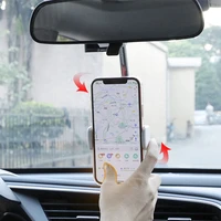 360 Rearview Mirror Phone Holder Universal Car Phone Holder GPS Seat Smartphone Car Phone Holder Stand Adjustable Support