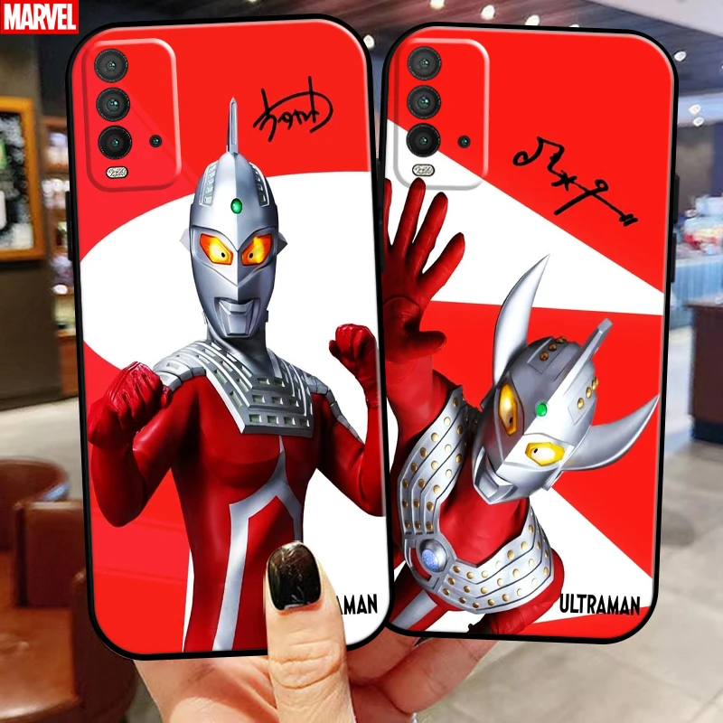 

Japan Anime Ultraman For Xiaomi Redmi 9T Phone Case Back Soft Black Funda Carcasa Silicone Cover