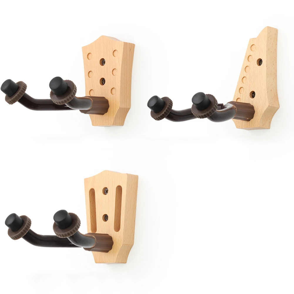 

3Pcs Wall Mount Universal Ukulele Guitar Hanger Ukulele Stand Hook Holder Rack Wood Base For Guitar Instrument Accessories
