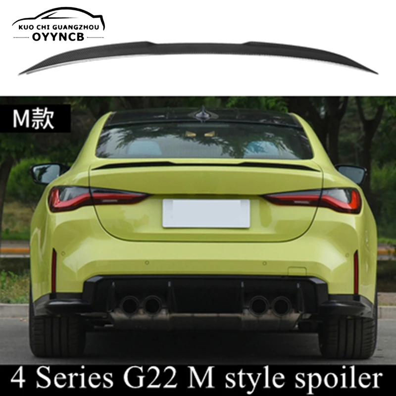 ABS bright black and Dry Carbon Fiber M style Rear Trunk Spoiler Duckbill for BMW 4 Series Coupe G22 G82 2020 - 2026
