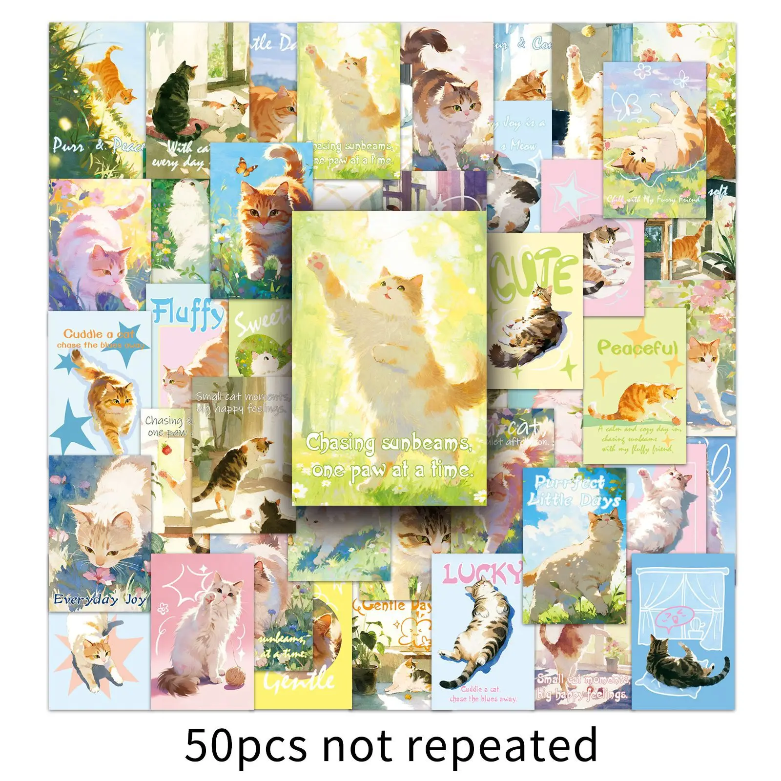 

50 шт., наклейки с милым котом для ведения журнала, виниловые наклейки с героями мультфильмов Kawaii, эстетическая наклейка в стиле домашнего животного, деко для блокнота, планировщика, наклейка «сделай сам»