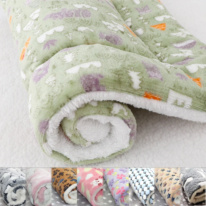 

Soft Flannel Thickened Pet Soft Fleece Pad Pet Blanket Bed Mat for Puppy Dog Cat Sofa Cushion Home Rug Keep Warm Sleeping Cover