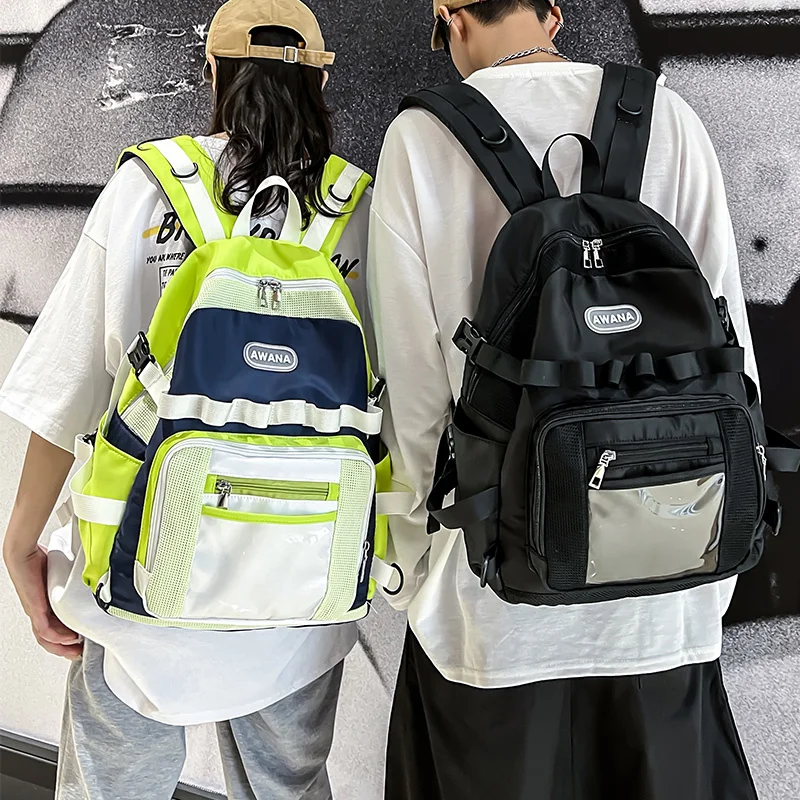 

New Product Unisex Large Capacity Students Backpack Korean Japanese Boys Girls Schoolbag Nylon Waterproof Travel Bag Cool Trends