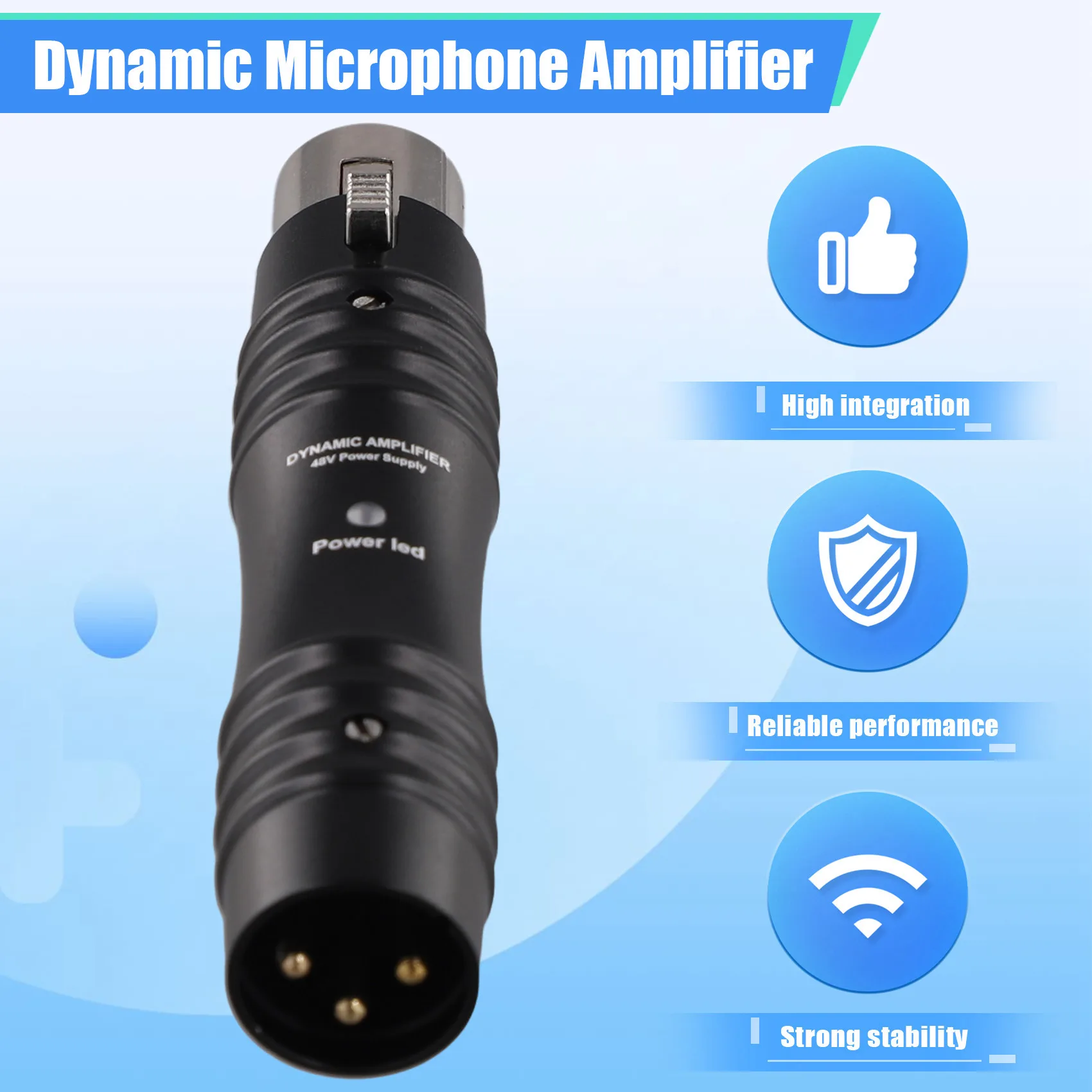 Мини 48 В динамический микрофонный предусилитель одноканальный активатор