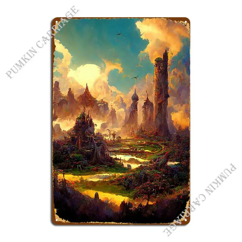 

Dragon Towers Metal Sign Wall Decor Cave Club Bar Poster Tin Sign Poster