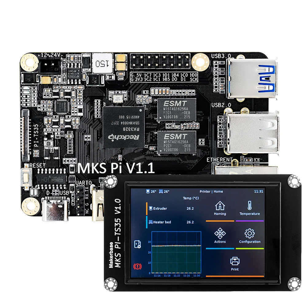 

Makerbase MKS PI Board with Quad-core 64bits SOC onboard runs Klipper & KlipperScreen for Voron VS Raspberry Pi RasPi RPI