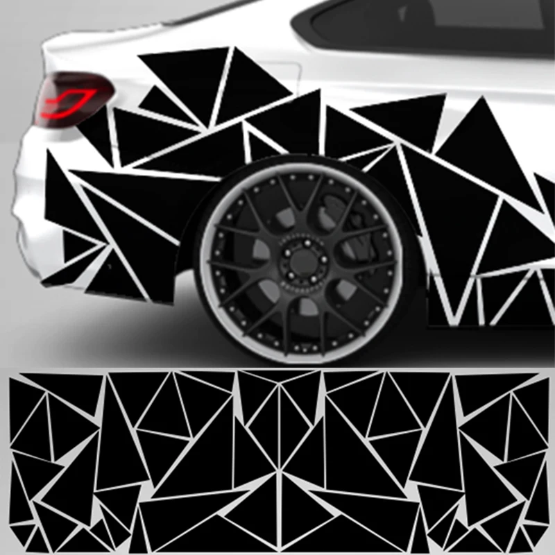 

200x60 см матовые черные креативные автомобильные наклейки SUV Грузовик украшение треугольная виниловая наклейка автомобильный Стайлинг Аксе...