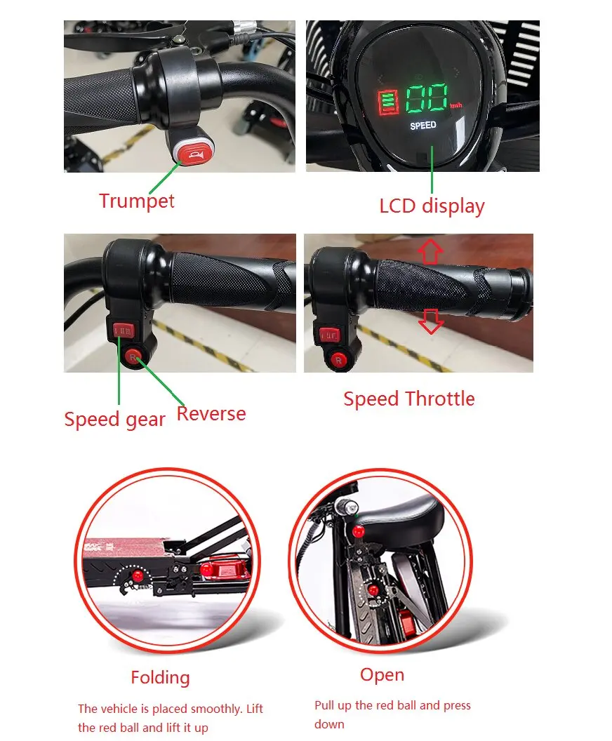 10-дюймовый 4-колесный электрический скутер 250 Вт двойной мотор 500 36 В мобильные