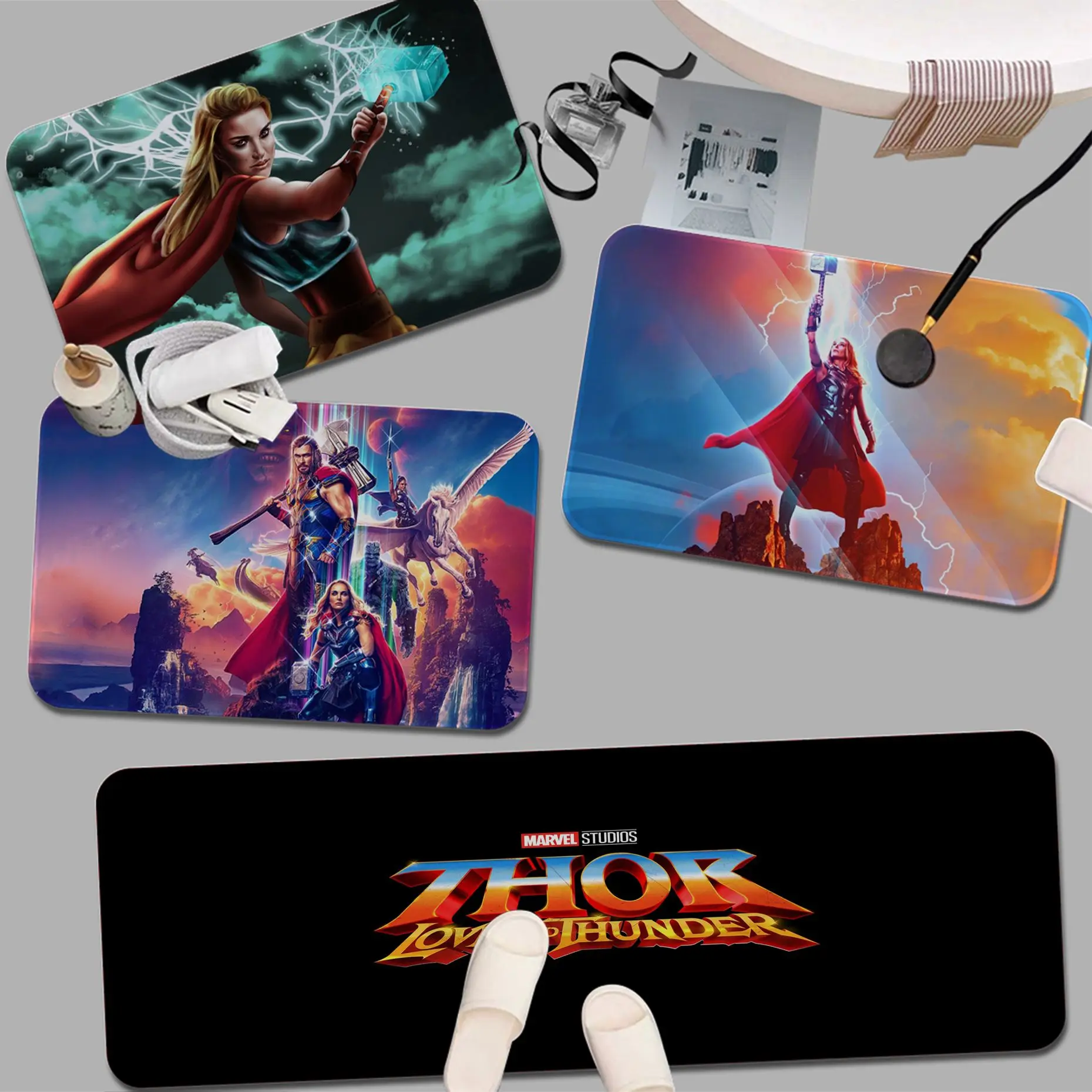 

Marvel Love And Thunder Floor Carpet Washable Non-Slip Living Room Sofa Chairs Area Mat Kitchen Bedside Mats