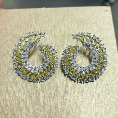 Bilincolor желтые серьги с кубическим цирконием для женщин, свадебные украшения