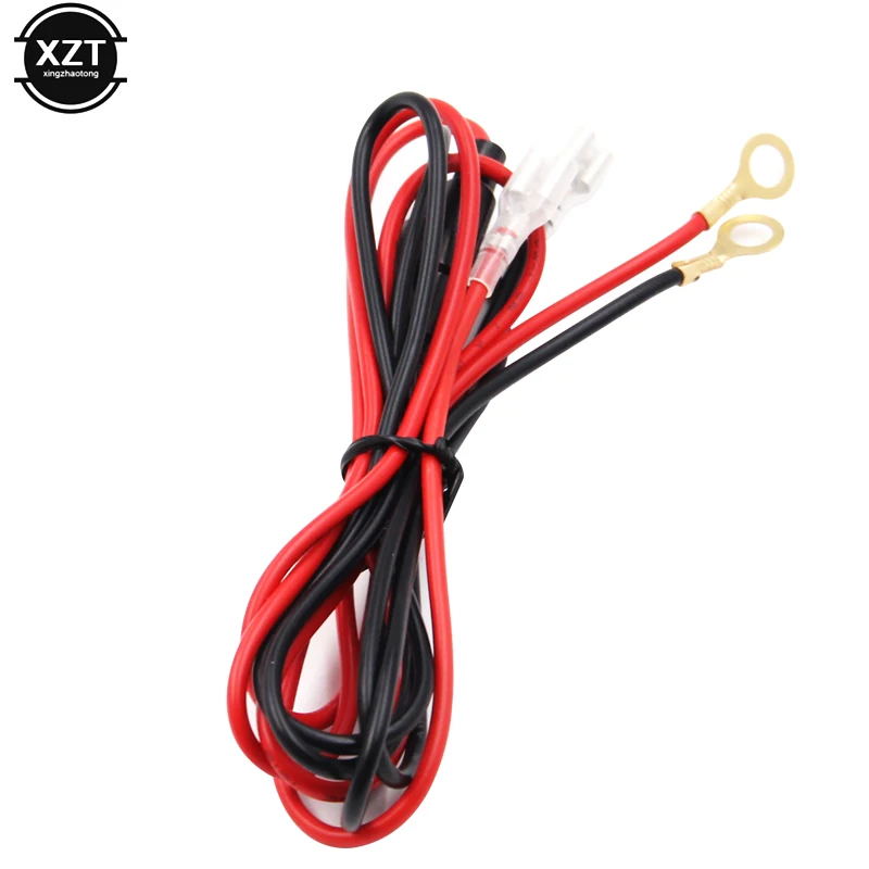 

100cm Car Cigarette Socket Connecting Line Black+Red With Protective Tube Car Metal Cigarette Lighter Female Connector Cable