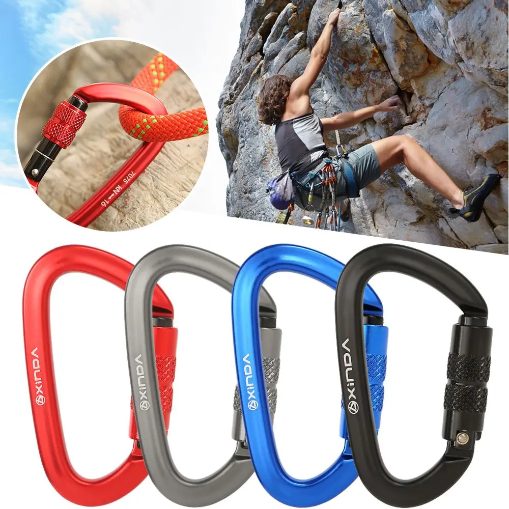 

Shape Aluminum Accessories Professional Carabiner Security Lock Climbing Key Hooks Mountaineering Protective Equipment
