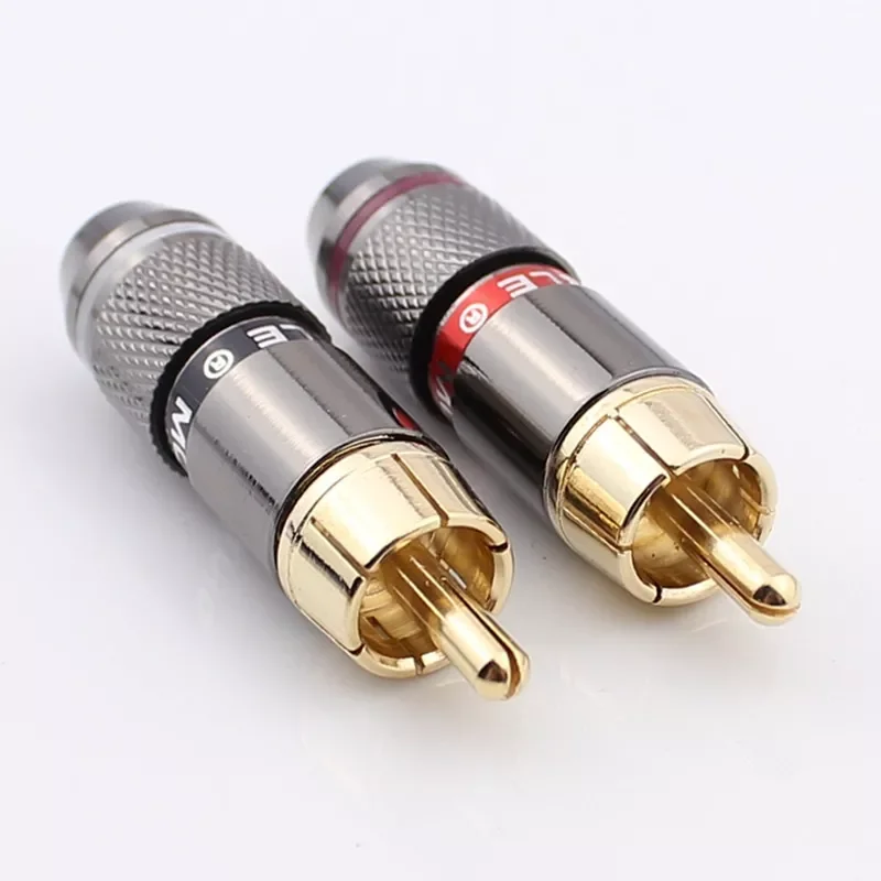 

NEW2023 16Pcs Magic sound 24K gold RCA plug, color difference AV amplifier audio and video connector coaxial audio terminal