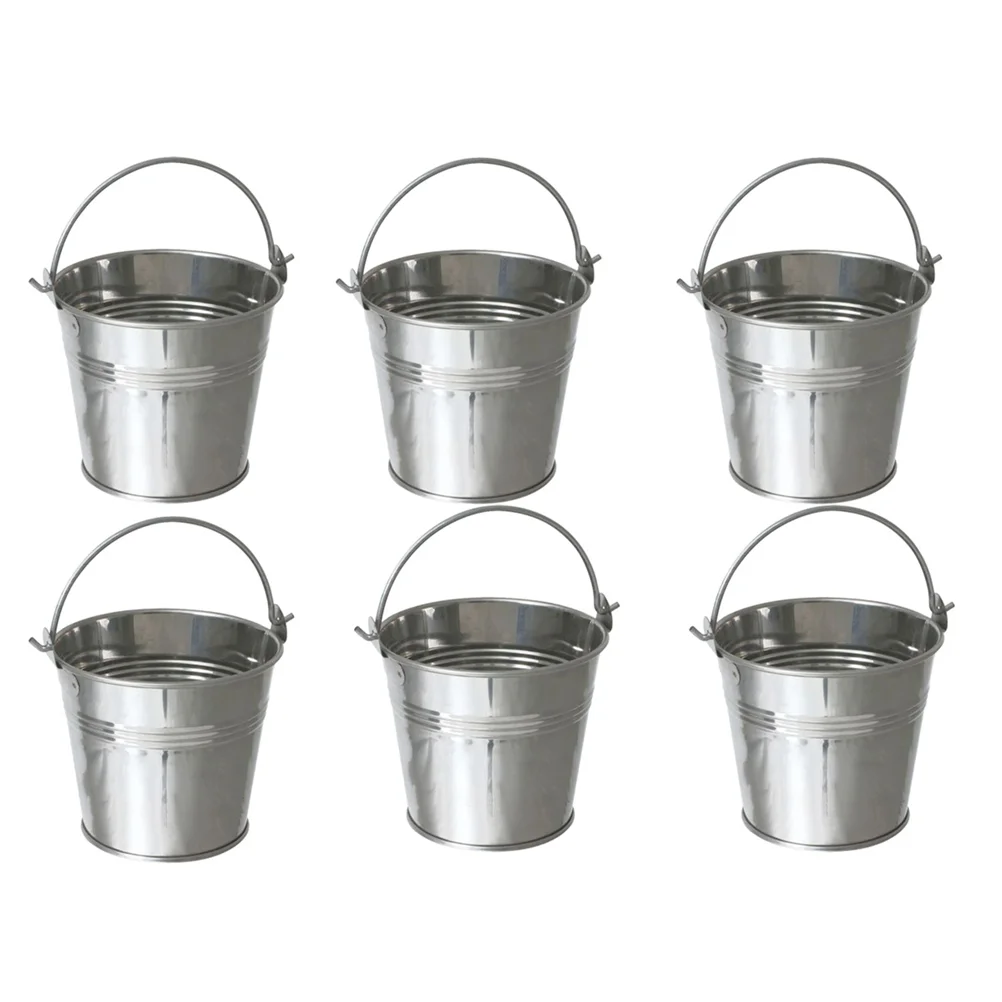 

10pcs 10.5x7.2x10.5cm Mini Tinplate Metal Bucket Icing French Fries Tin Pails