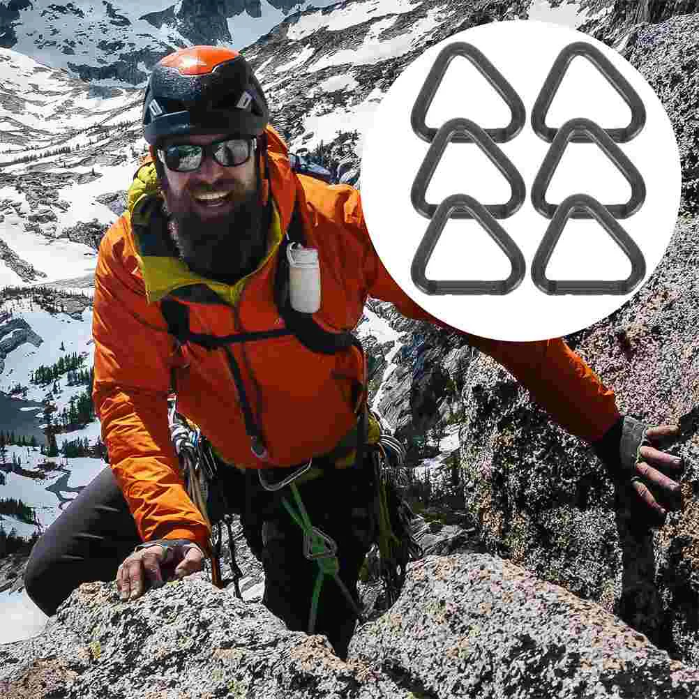 

6 Pcs Triangle Carabiner Heavy Duty Large Small Outdoor Hooks Carabiners Big Clip Mountain Climbing Buckle Key