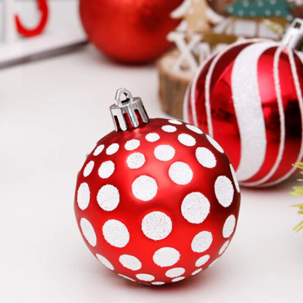 

30pcs Mixed Christmas Balls Decorations Glittering Texture Baubles Xmas Tree Hanging Ornament For Home Garden Holiday Decor