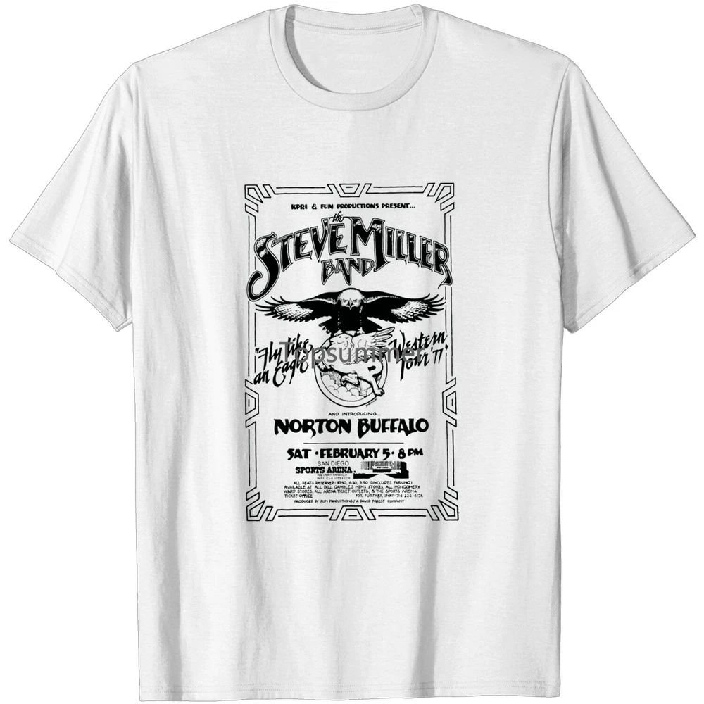 

Steve Miller Band White Short Sleeve Tshirt For Men Women