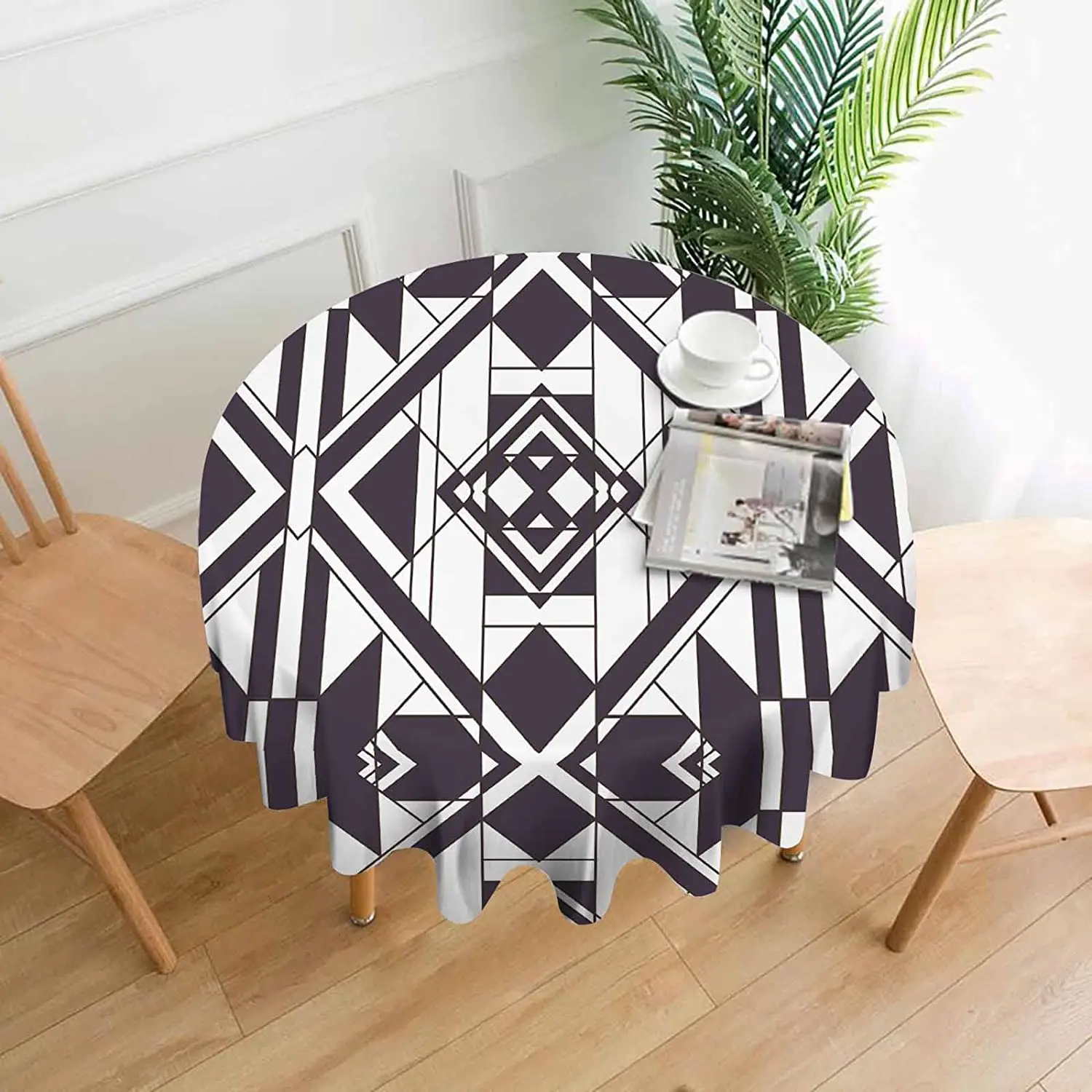 

Скатерть с геометрическим рисунком круглая скатерть для круглого стола, прикольная белая абстрактная квадратная скатерть для буфетных сто...