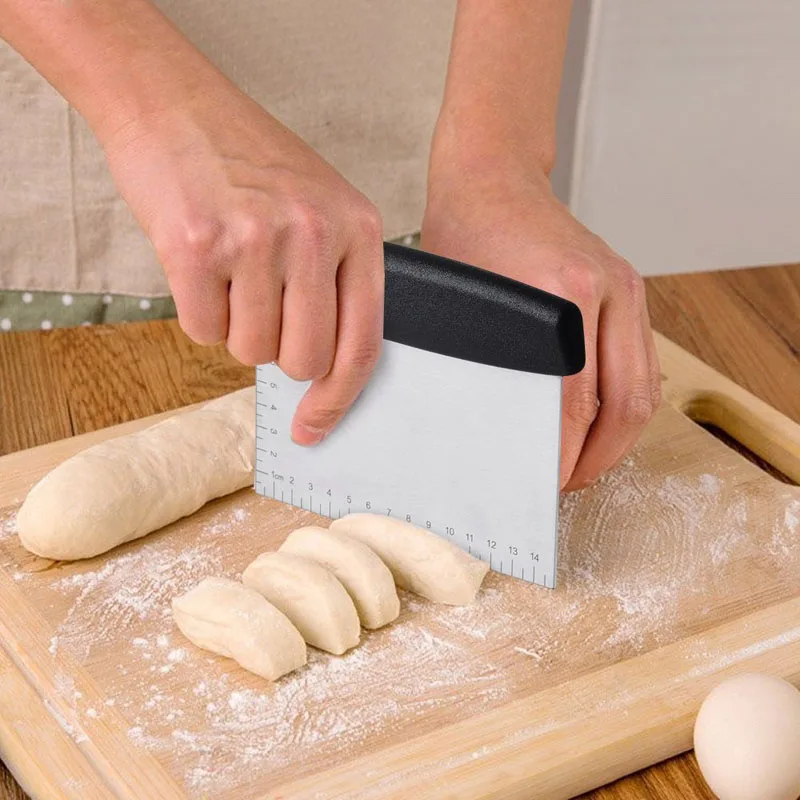 

6.5Inch Stainless Steel Flour Spatula Pastry Scraper Chopper DIY Dough Cutter with Scale for Bread Pizza Kitchen Cooking Supply