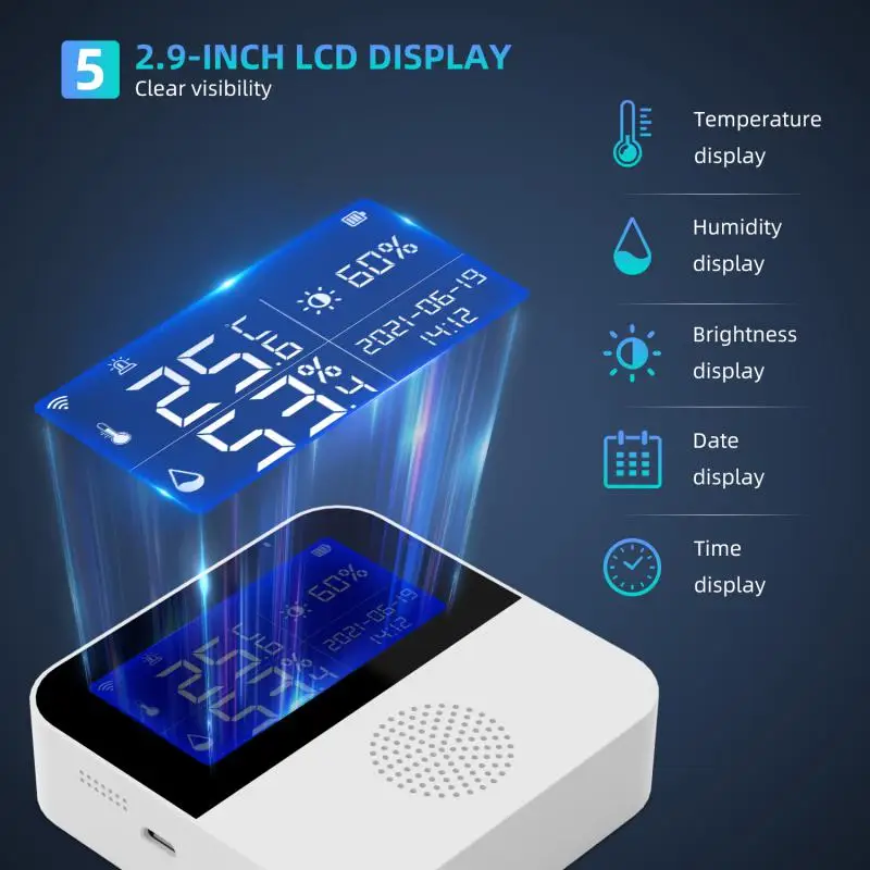 

Датчик влажности и температуры Tuya Wifi, умный гигрометр для дома и улицы, для растений, аквариумов