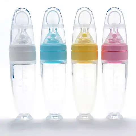 Сжимаемая бутылка для кормления, силиконовая ложка для риса для новорожденных, Детская кормушка для хлопьев, пищевая добавка, безопасная по...