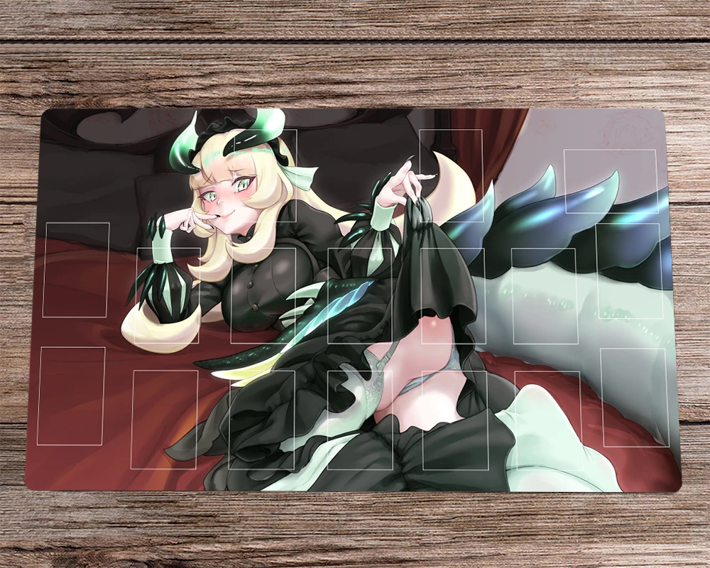 

Yu-Gi-Oh! CCG TCG Playmat Anime Chamber Dragonmaid Trading Card Game Mat & Zones & Free Bag Anti-slip Desk Pad Mousepad 60x35cm