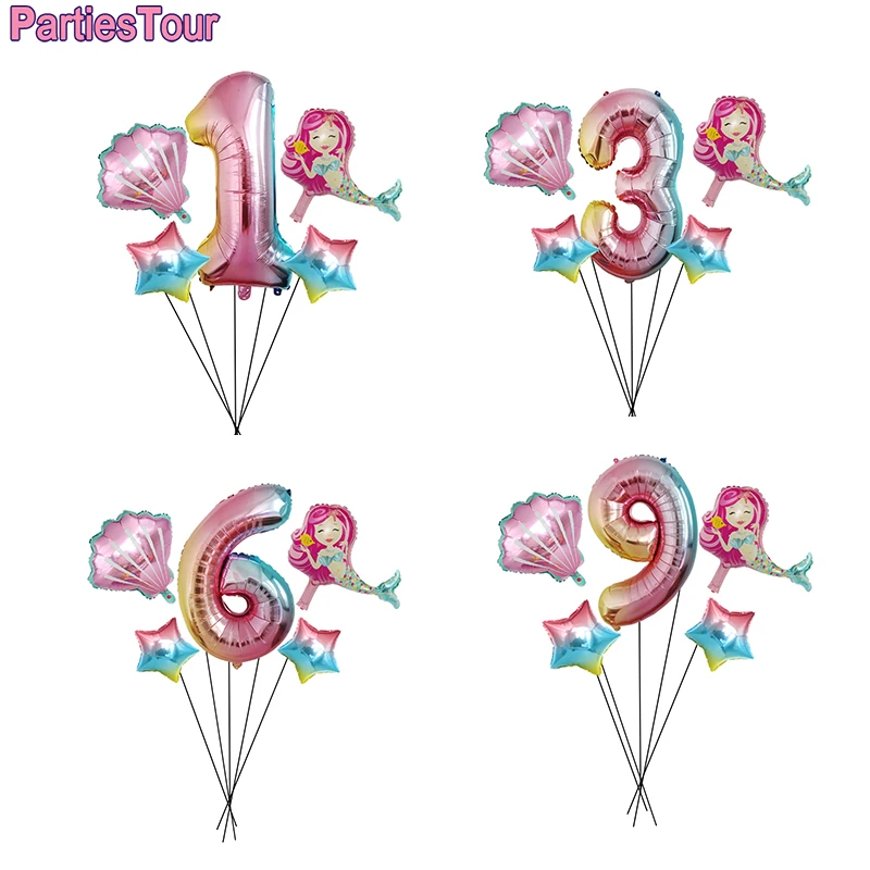 

Фонарь из бумаги, Русалка, детский праздничный декор для детского дня рождения, товары для подводной вечеринки
