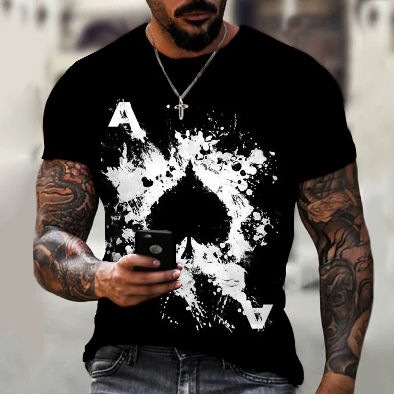 

Men T Shirt 2022 New Arrival Short Sleeve Summer Motorhead T-shirt Men Ace of Spades Print Fashion Trend Male Harajuku Clothes