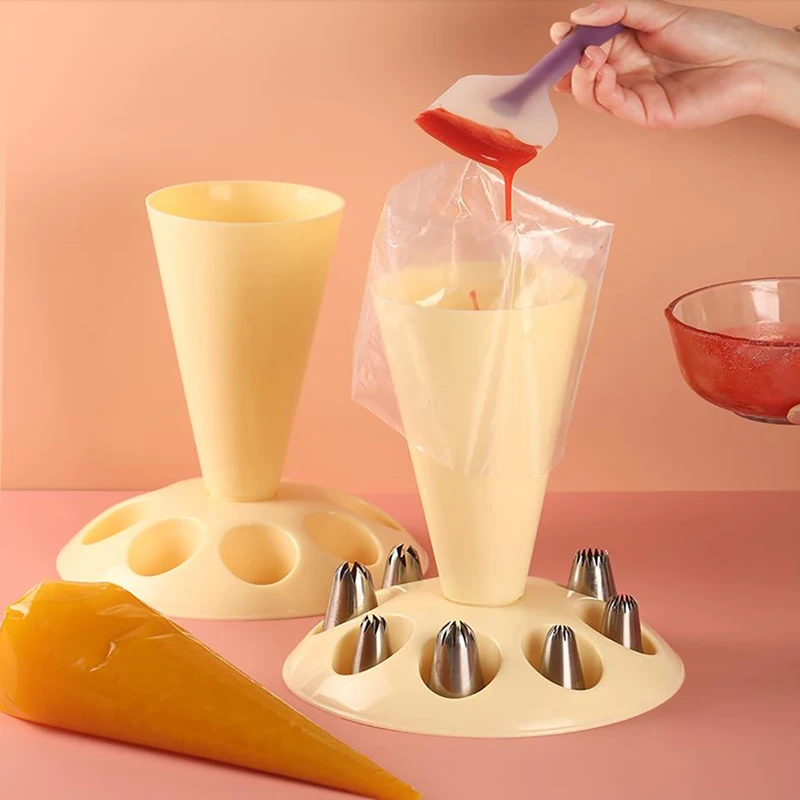 

1pc Piping Bags Rack Pastry Bags Holder Flower Mouth Implantation Frame Cream Bags Storage Rack Cake Nozzle Cake Decorating Tool
