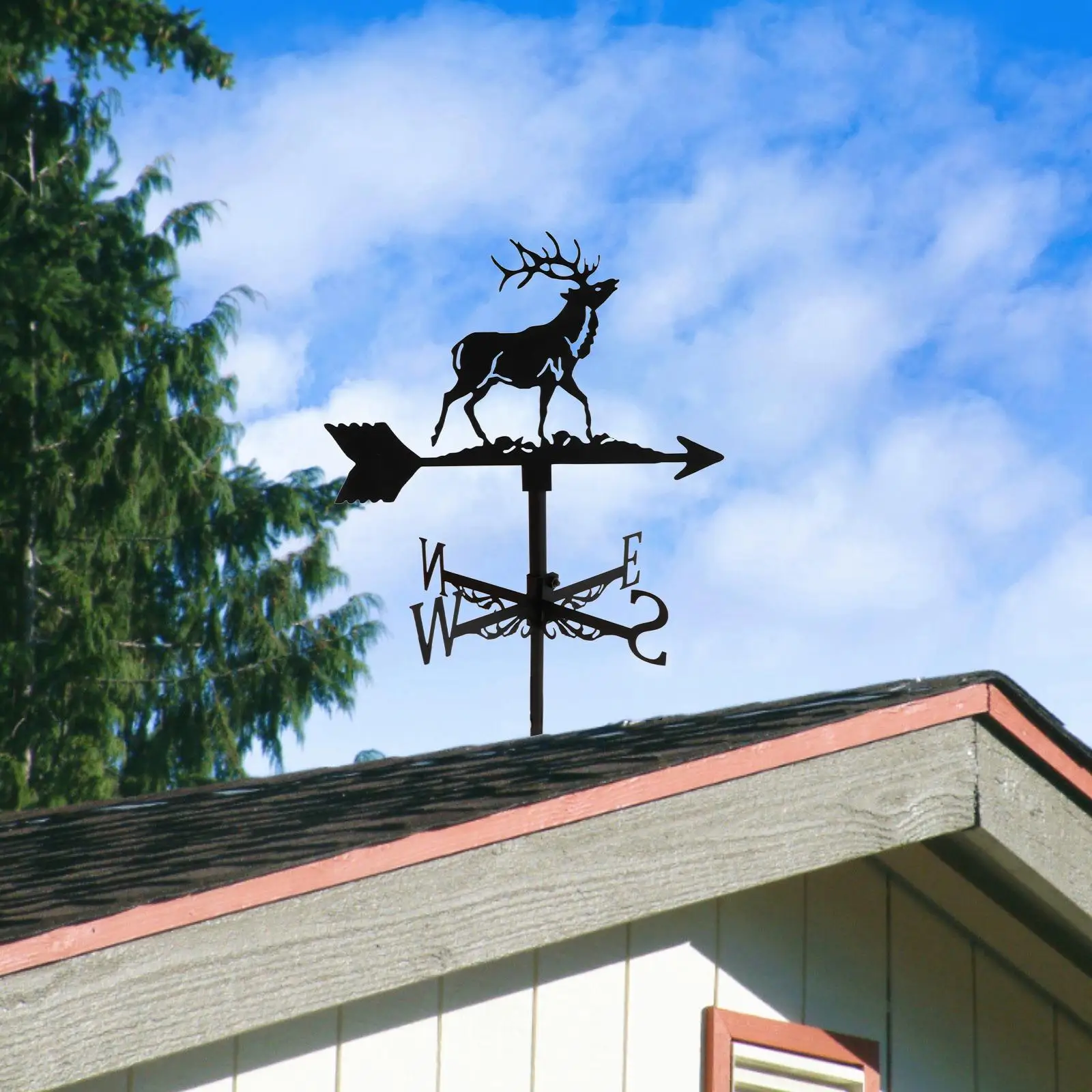 Buck Weathervane Roofs Weather Vane Lovely Figurine Patio Decoration Outdoor for Farm Yard Roof Mount Rod Decorative Durable