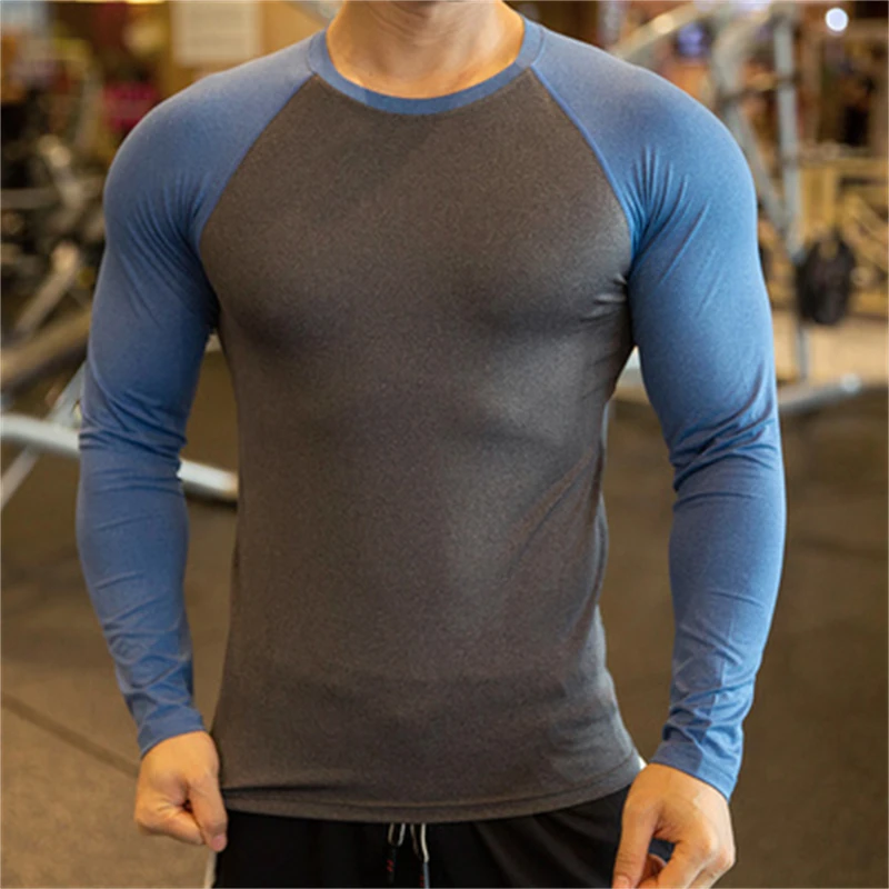 Compressiton Tight Long Sleeve T-shirts Quick Dry Bodybuilding Running T Shirt For Men Fitness Training Breathable Shaper Tees