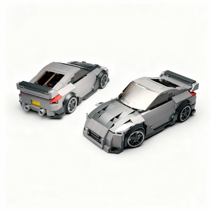 Фото 336 деталей MOC DK S Veilside Street Racing Car 350z, модель из строительных блоков, декор для дома, украшение для стола, полки, подарок для взрослых №2