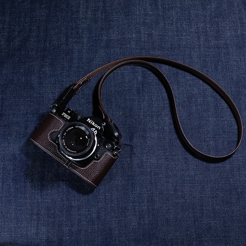 Фото FM2/FE2 Чехол из натуральной кожи с получехлом для Nikon F3 F3HP F3AF F3T FM2/FE2 Чехол Кожаная сумка для камеры ручной работы №2
