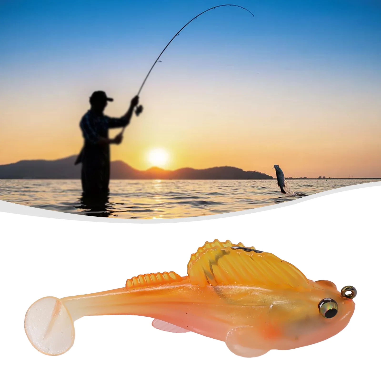 Przynęta wędkarska z miękkim ciałem 14g ogonem do połowu okoni w ciemnej wody Megabass Brand Paddle Tail Bait na karpia