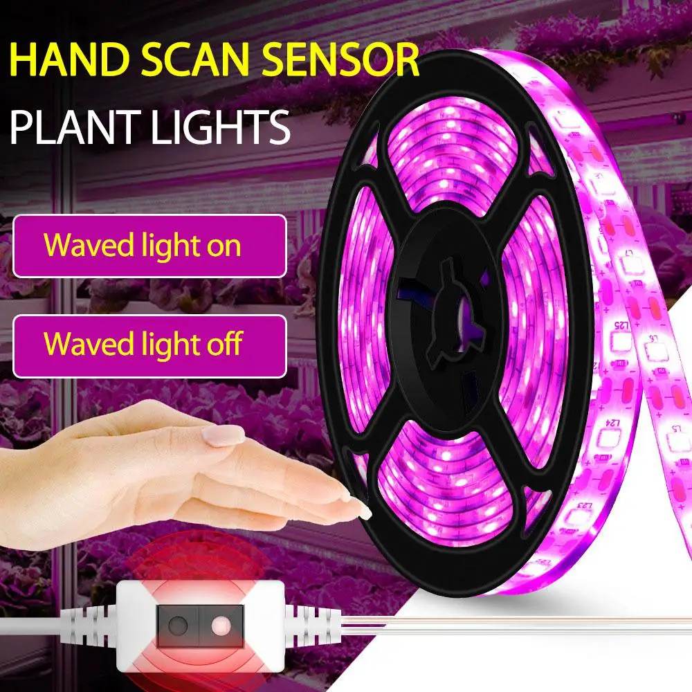

USB LED Grow Light Full Spectrum 0.5-4m Plant Purple Light Strip Phytolamp for Greenhouse Tent Flower Vegetable Seedling Grow