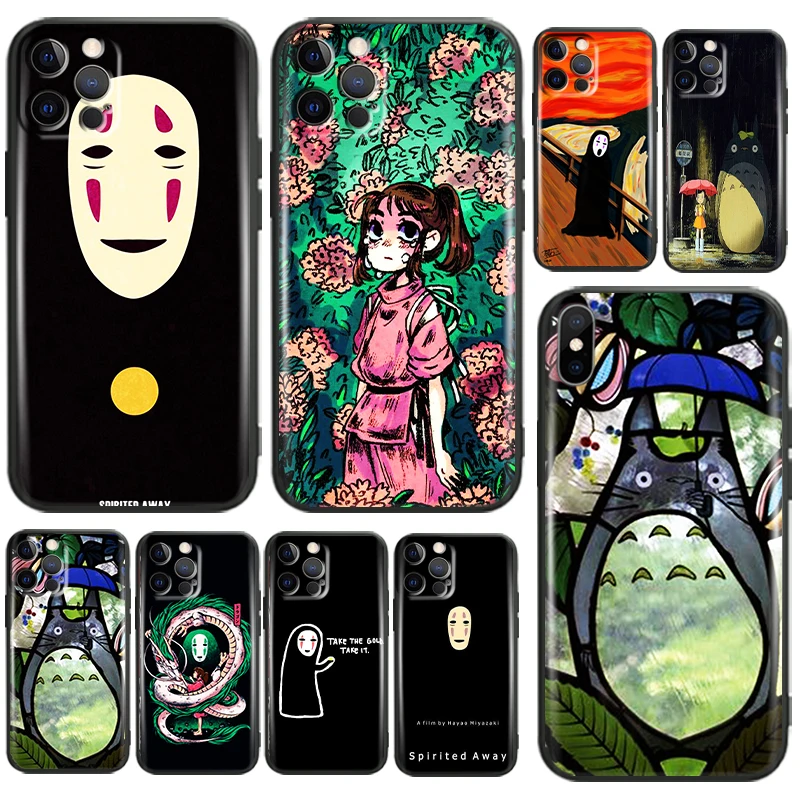 

Spirited Away Totoro No Face Man For Apple iPhone 11 12 13 Pro Max 12 13 Mini X XR XS Max SE 6 6S 7 8 Plus Phone Case TPU Coque