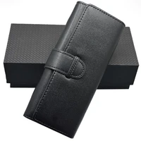 luxury mb pen pouch genuine leather gift bag black color monte case high quality offic suppli