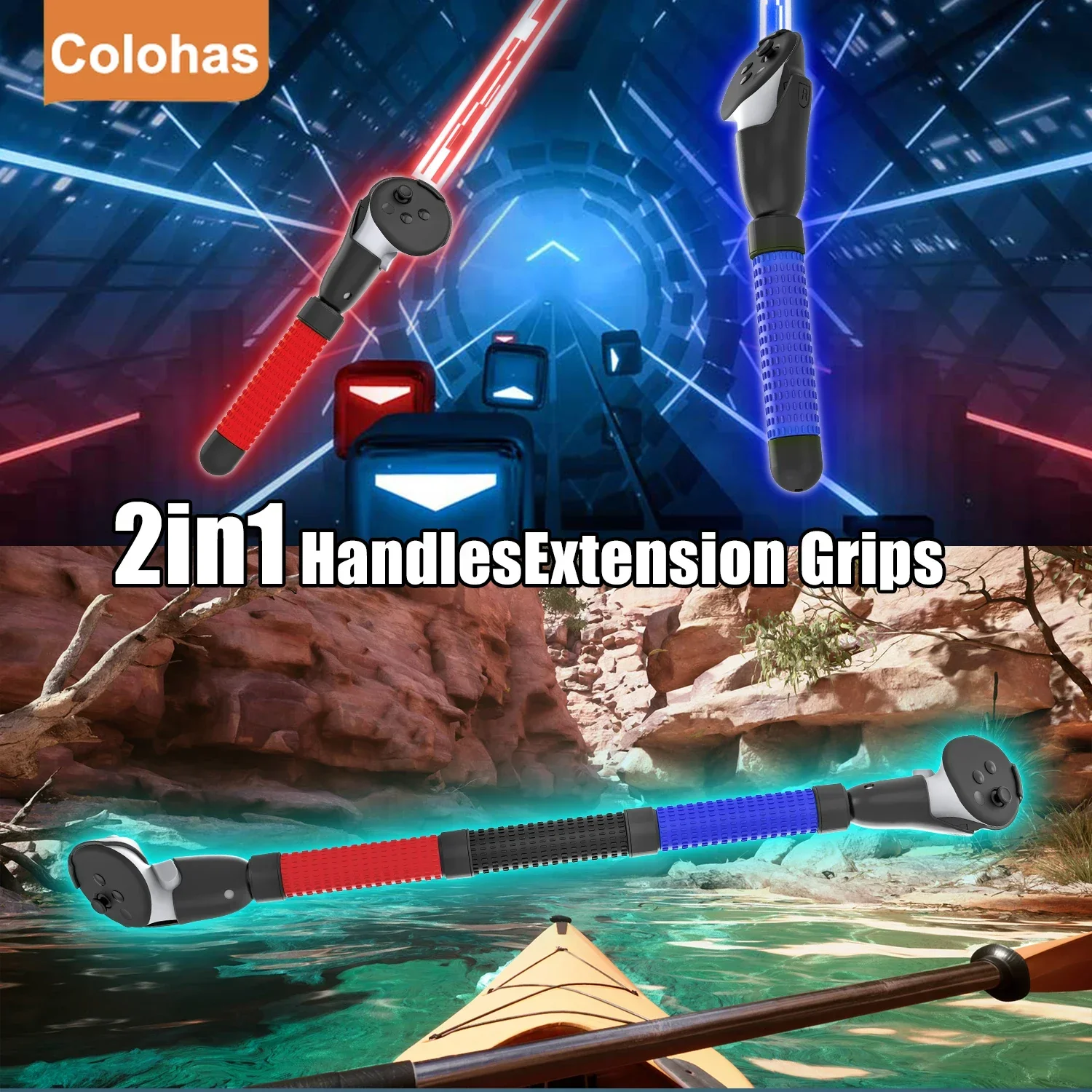 Контроллеры виртуальной реальности длинная ручка двойная для Meta Quest 3 меч