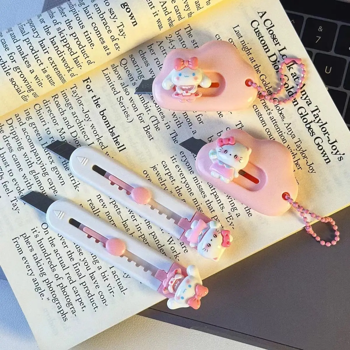 2024 Новый мини-нож Hello Kitty милый и портативный бытовой нож для резки бумаги