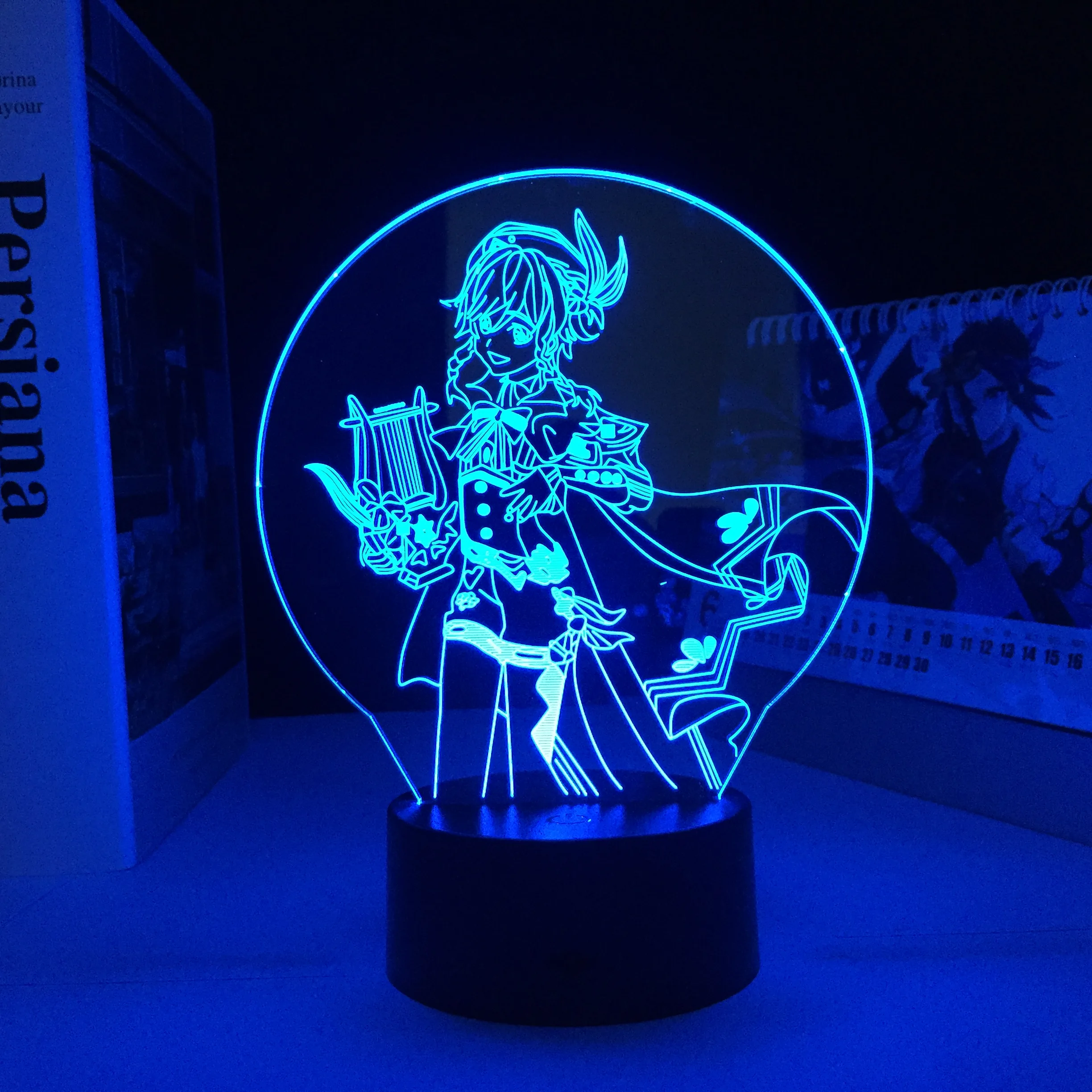 

Genshin Impact Lamp Acrylic LED Night Light Venti Game Figure 3D Light Dropshipping Best Deal Home Decor Night led