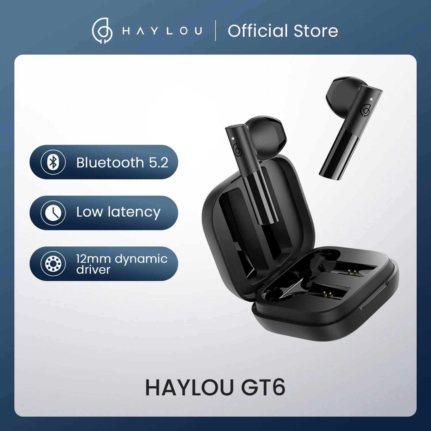  Беспроводные наушники HAYLOU GT6 с поддержкой Bluetooth 5,2 и AAC 