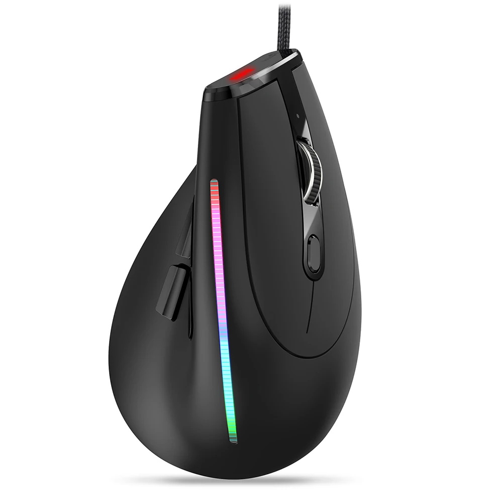 

ZELOTES T-50 Vertical Mouse 12800 DPI 9 Buttons Programmable RGB Optical Ergonomic Gaming Mouse USB Wired Mice for PC Computer