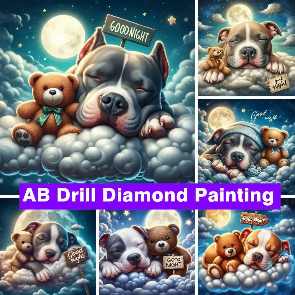 AB дрель Pitbull Dog Art 5d Diy алмазная живопись полная квадратная круглая мозаика стразы