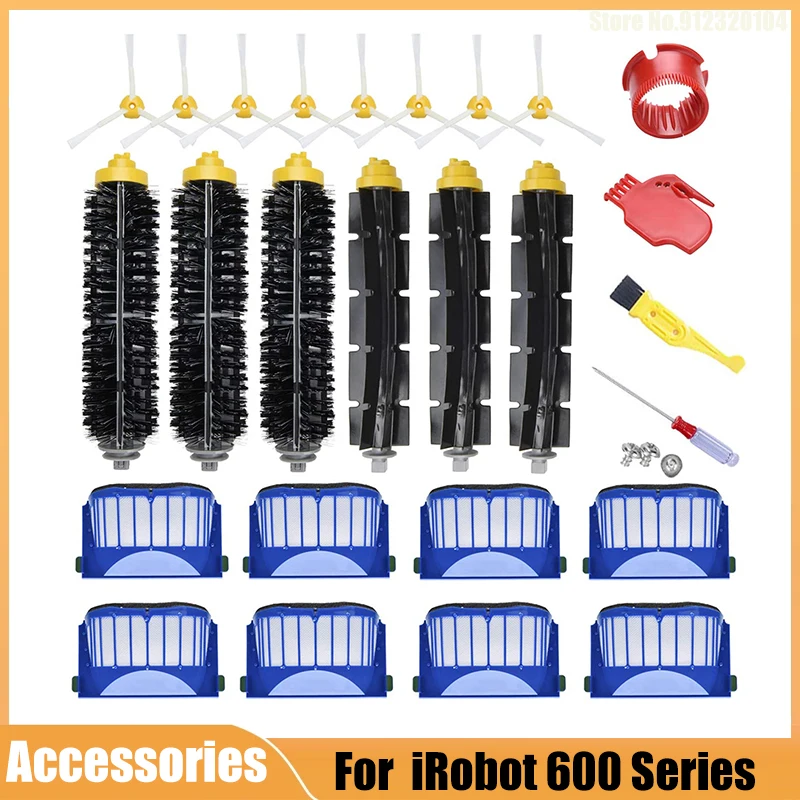 

Сменный фильтр для iRobot Roomba 600, серия 605, 610, 614, 615, 616, 620, 625, 630, щетка с щетиной и боковой щеткой для пылесоса