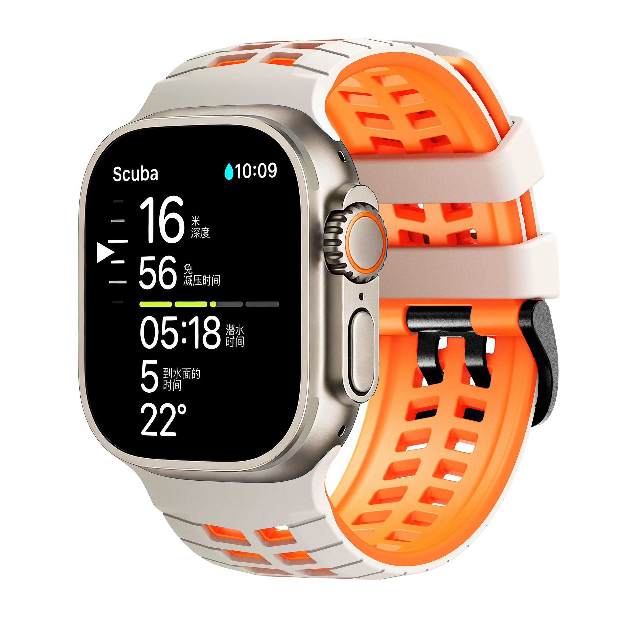 Фото Дышащий силиконовый ремешок для Apple Watch Ultra 3, 49 мм, 44 мм, 45 мм, 46 мм, двухцветный браслет Correa для iWatch Series 11, 10, 9, 8, SE №2