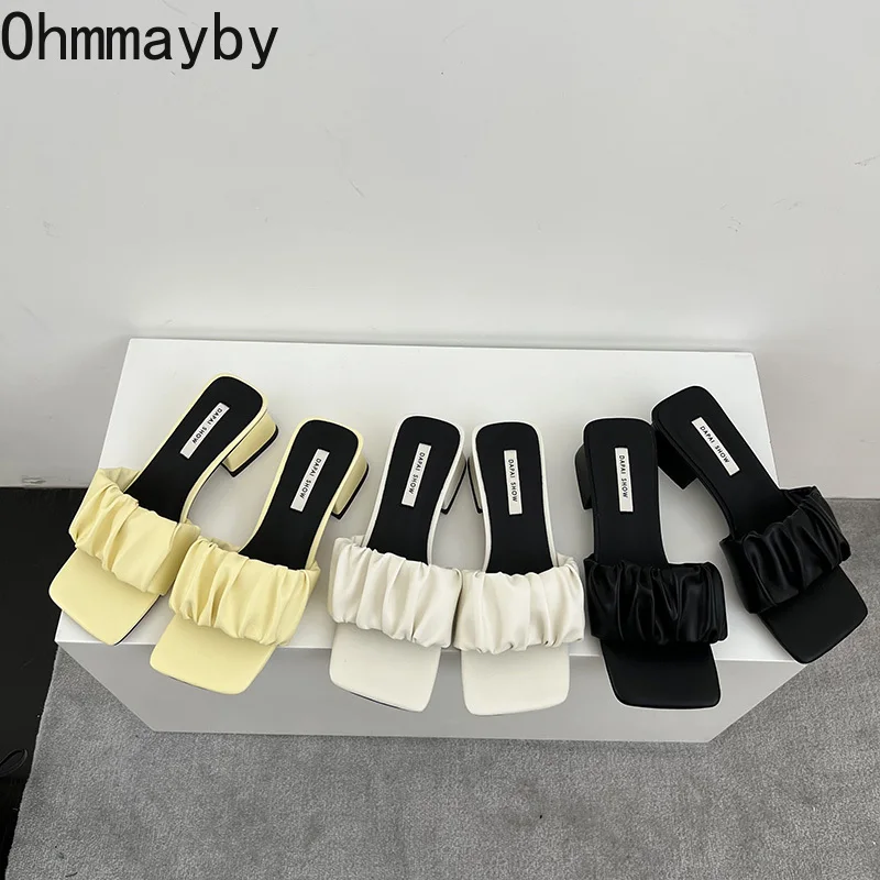 

Design Low Heel Slippers Women Sandals 2022 Women's Open Toe High Quality Ladies Slip On Outdoor Beach Slides Flip Flop
