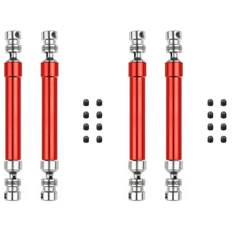 

4PCS Metal CVD Drive Shaft 110-160Mm For 1/10 RC Rock Crawler Axial SCX10 90046 Traxxas Trx4,Red