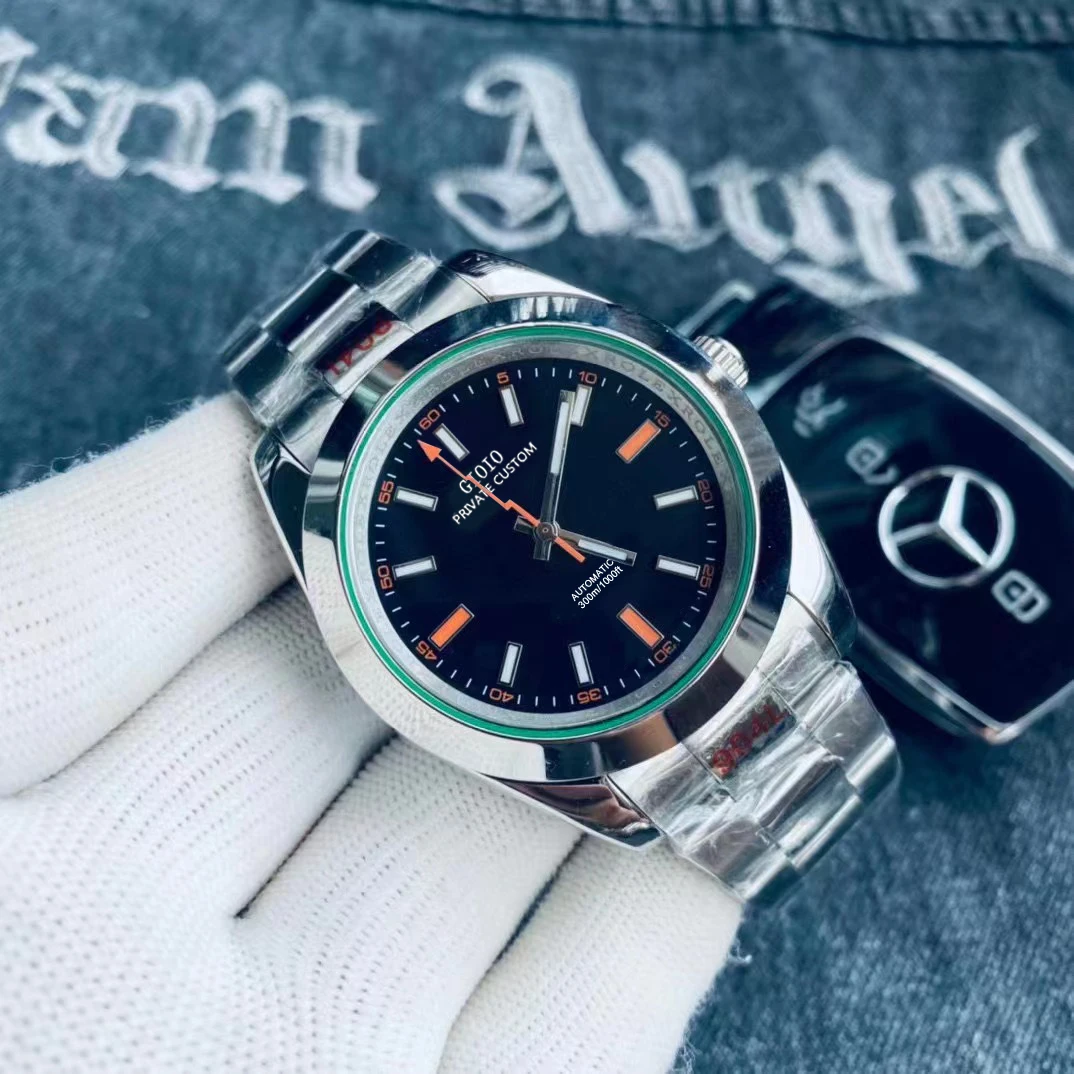 

automatic mechanical men watch blue black